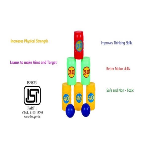 Hitcans Small knock down tower hit ball toy game for boys and girls - Image 3